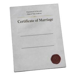 Blank marriage certificate